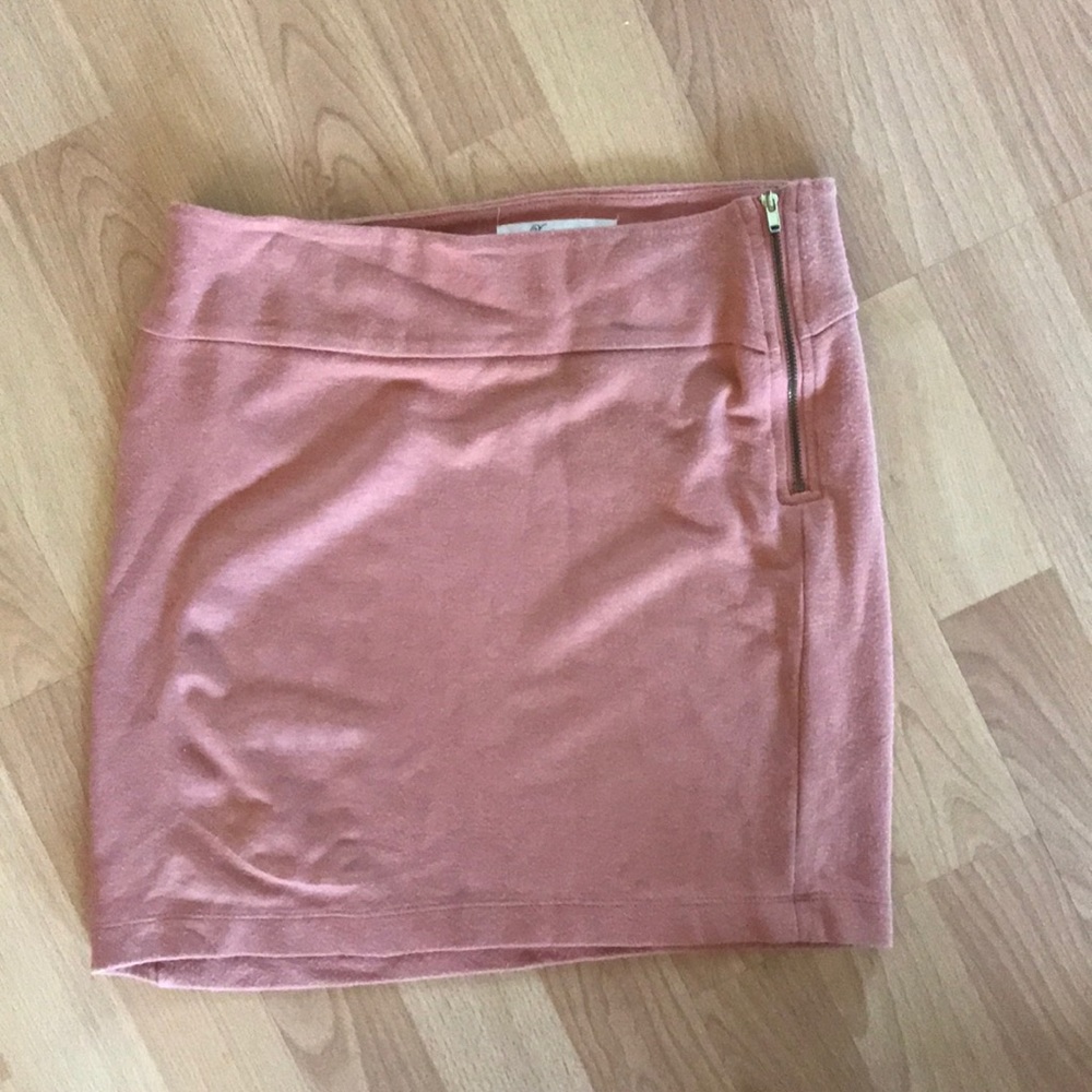 Salmon colored mini skirt